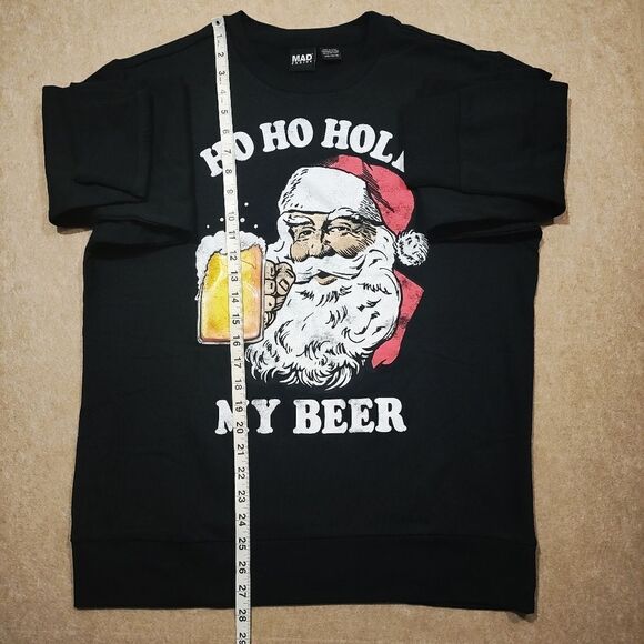 Ho Ho Hold My Beer Santa Claus Christmas Holiday Sweatshirt #F - Picture 4 of 5